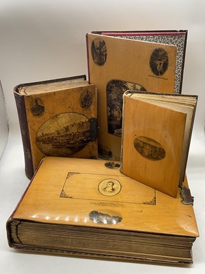 Lot 18 - MAUCHLINE WARE; three photograph albums and a...