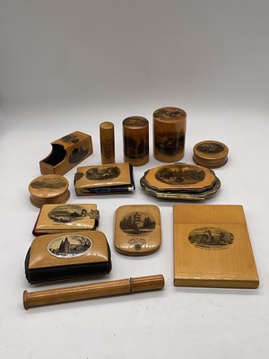 Lot 26 - MAUCHLINE WARE; thirteen small pieces...