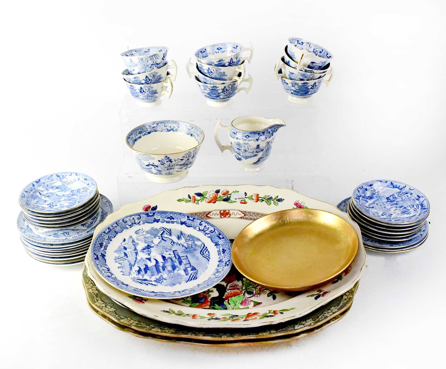 Lot 310 - Various late 19th century blue and white oval serving dishes