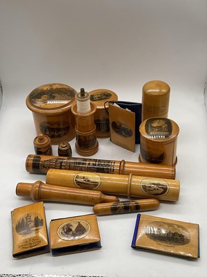 Lot 33 - MAUCHLINE WARE; a group of fifteen items...