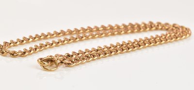 Lot 1297 - A 9ct rose gold curb link fob chain with...