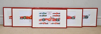 Lot 1035 - FORMULA  ONE (F1) INTEREST; six pencil signed...