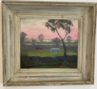 Lot 554 - C FONTAINE; oil on panel, landscape with...