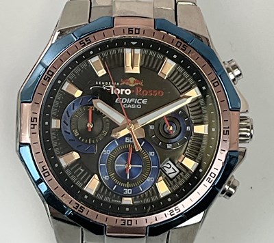 Lot 1370 - CASIO; an Edifice Toro Rosso gentleman's...