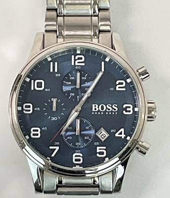 Lot 1383 - HUGO BOSS; a gentleman's stainless steel...