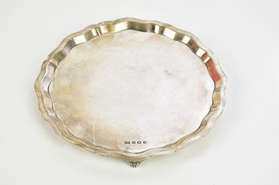 Lot 383 - VINERS; a George V hallmarked silver salver,...