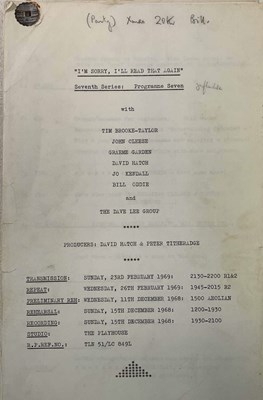 Lot 1889 - JOHN CLEESE 'I'M SORRY, I'LL READ THAT AGAIN';...