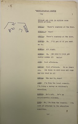Lot 1900 - JOHN CLEESE 'ENCYCLOPAEDIA SKETCH'; his...