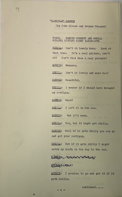Lot 1902 - JOHN CLEESE; his personal six page script,...