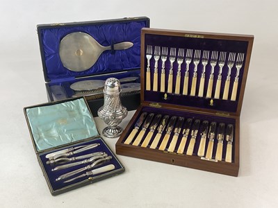 Lot 1520 - A cased George V hallmarked silver mounted six...