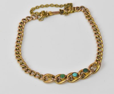 Lot 1236 - A 9ct yellow gold turquoise and seed pearl...