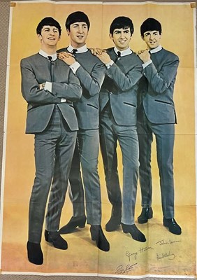 Lot 1864 - THE BEATLES; a large poster printed in 1963...