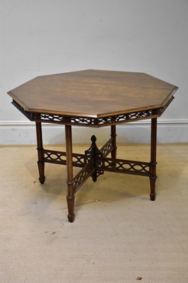 Lot 169 - A late Victorian walnut octagonal centre table,...