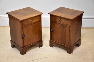 Lot 187 - A pair of early 20th century mahogany bedside...