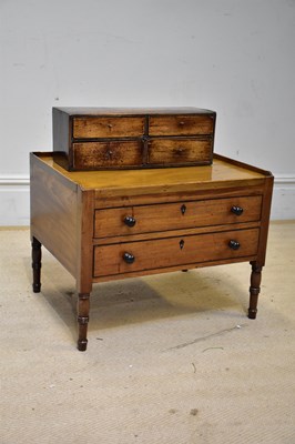 Lot 202 - A mahogany two drawer lamp table, width 56cm,...