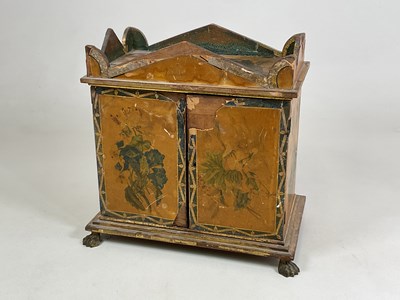 Lot 2 - A 19th century painted paper applied tabletop...