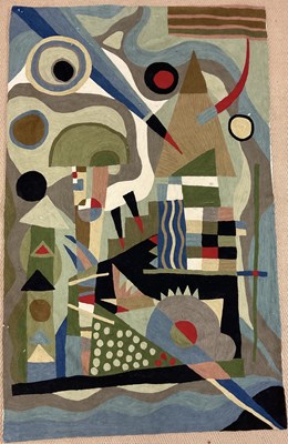 Lot 146 - ZAIDA; a wall hanging/rug of abstract design,...