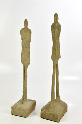 Lot 505 - A pair of metal framed and concrete statues,...