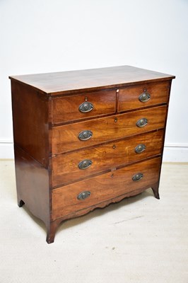 Lot 163 - A 19th century mahogany chest of three short...