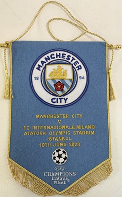 Lot 1944 - MANCHESTER CITY; a pennant from the UEFA...