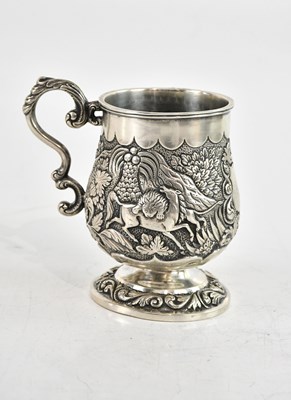 Lot 301 - An Indian white metal heavy gauge mug,...