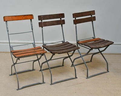 Lot 277 - Three galvanised folding chairs (3).