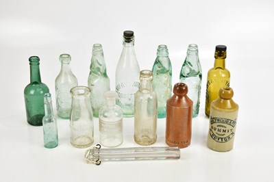 Lot 352 - A collection of glass bottles/Codd bottles...