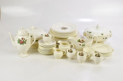 Lot 836 - A 'Moss Rose' pattern tea/dinner service...