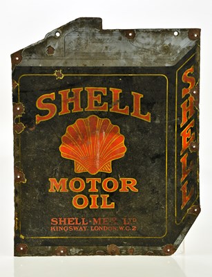 Lot 312 - A Shell Motor Oil double sided enamel sign, 51...