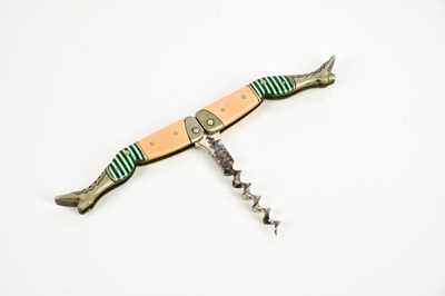 Lot 431 - An early 20th century German folding corkscrew...