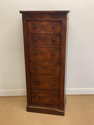 Lot 777 - An early Victorian rosewood Wellington chest,...