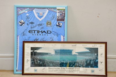 Lot 1112 - MANCHESTER CITY; an autographed replica team...