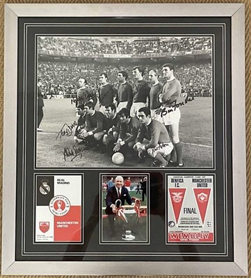 Lot 1929 - MANCHESTER UNITED; a large black and white...