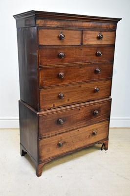 Lot 116 - An early 19th century mahogany chest on chest...