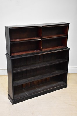 Lot 165 - An early 20th century ebonised bookcase with...