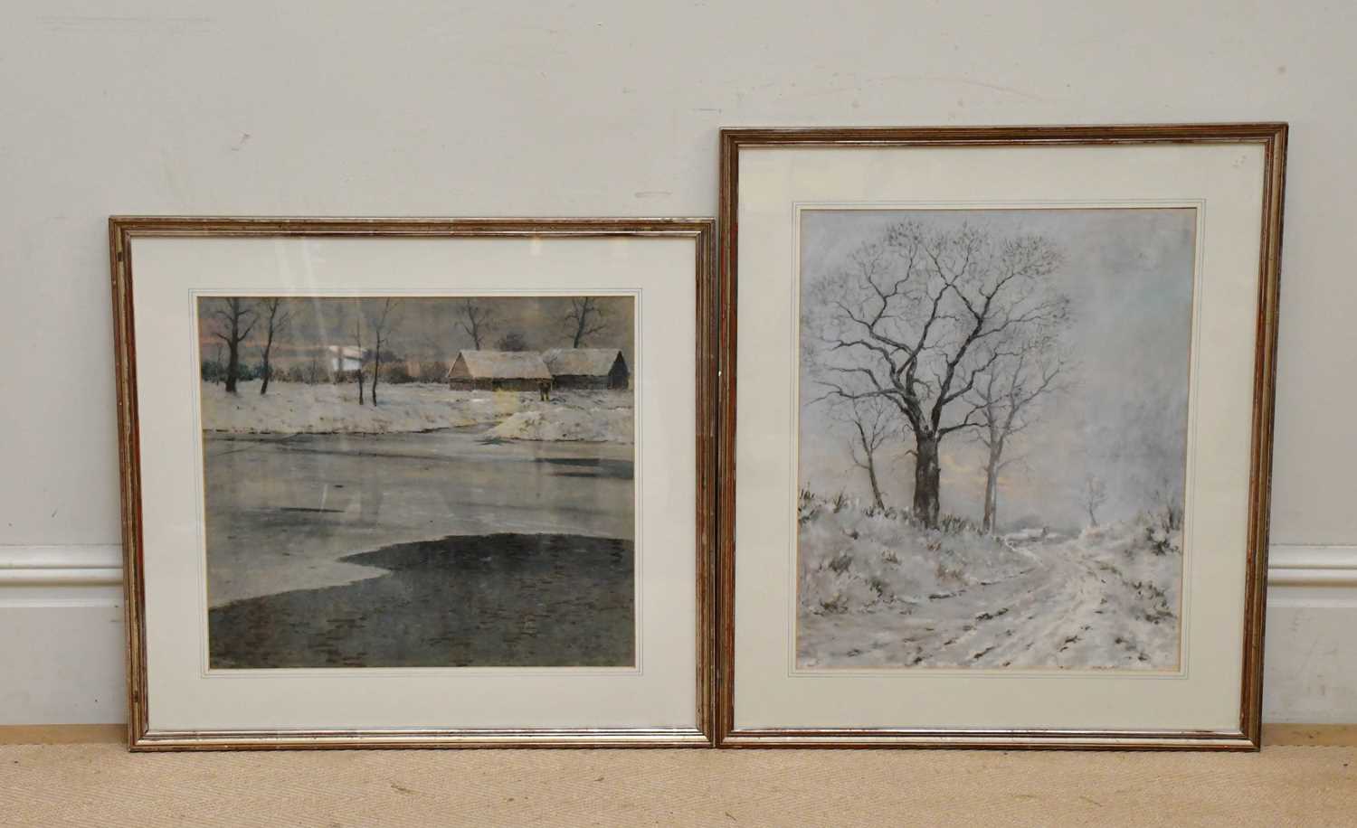 Lot 1719 - HENRY MARKHAM; two pastels comprising woodland...
