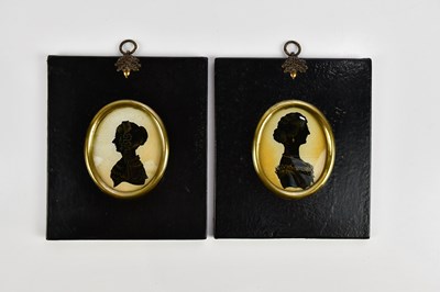 Lot 438 - Two Victorian silhouettes, side view head and...