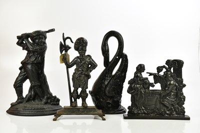 Lot 516 - Four Victorian and later cast iron doorstops...