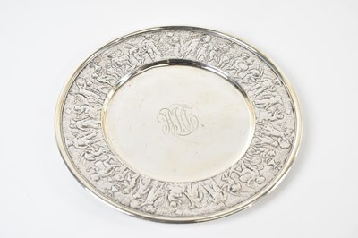 Lot 224 - TIFFANY & CO; a sterling silver circular plate,...