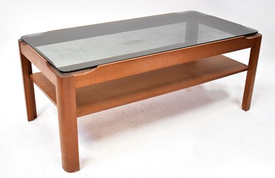 Lot 8 - A mid-century teak two-tier coffee table with...