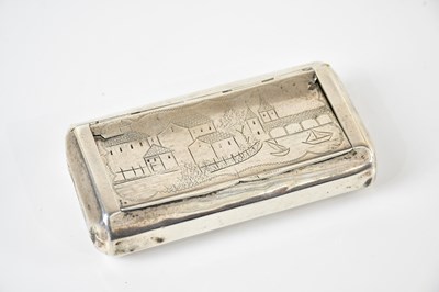 Lot 252 - An Eastern white metal snuff box of...