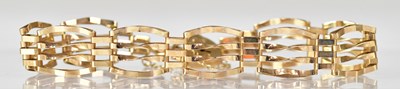 Lot 793 - A 9ct yellow gold four-bar gate bracelet with...