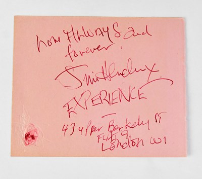 Lot 287 - JIMMY HENDRIX; a torn page from an autograph...