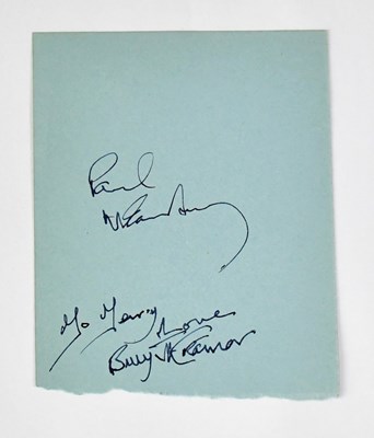 Lot 264 - PAUL MCCARTNEY; a torn page from an autograph...