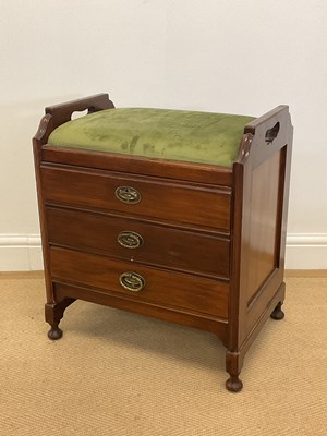 Lot 851 - An Edwardian music stool, with padded seat...