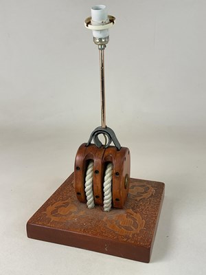 Lot 85 - An unusual table lamp fashioned from a rope...