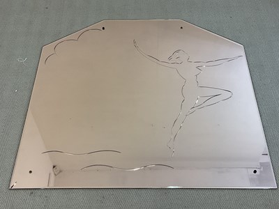 Lot 815 - A large peach glass Art Deco style wall mirror,...