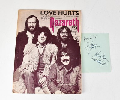 Lot 271 - NAZARETH; a copy of the sheet music for 'Love...