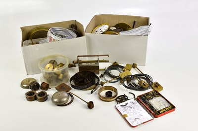 Lot 682 - A large collection of assorted clock parts,...