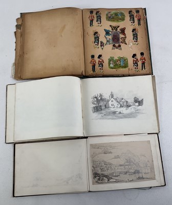 Lot 454 - A Victorian scrap album in a decorative...